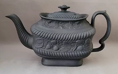 Buy Hartley Greens & Co Leeds Pottery Black Basalt Teapot C1800-20 • 50£