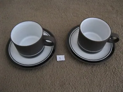 Buy 2 Cups And Saucers. Vintage. Hornsea England Pottery. Contrast.New Gift Idea (D) • 6.99£