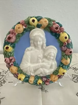Buy Vtg Della Robbia Italian Majolica “madonna & Baby Jesus” Wall Plaque/plate 6  • 84.10£