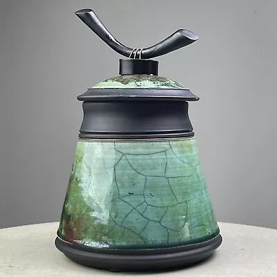 Buy Ron Aubuchon (American, 1947-2014) Lidded Iridescent Wood Fired Vessel, Signed  • 335.66£