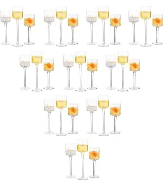 Buy Set Of 30 Tall Glass Large Candle Holders Centrepiece Tea-Light Wedding Candles • 125£
