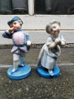 Buy Antique Pair Dresden Miniature Porcelain China Boy Girl Figurine Figurines • 39.95£