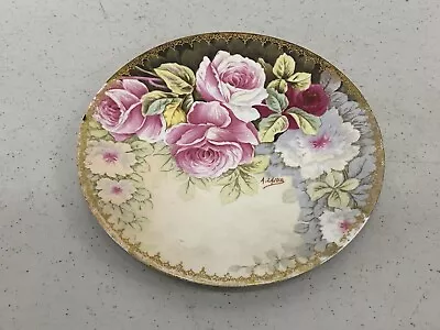 Buy Vintage P&B Limoges Elite France China Hand Painted Plate Gold Pink Roses 8.25  • 23.70£