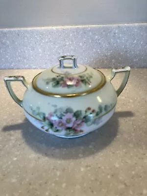 Buy Antique Germany Bavaria Sugar Bowl With Lid Hand Painted  One Of A Kind! • 14.46£