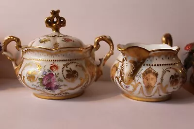 Buy Rare & Beautiful Dresden Sugar Bowl And Creamer  Antique • 191.19£