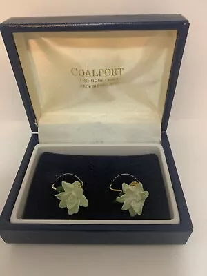 Buy Antique 20th Century Coalport English China Flower Earring Ivory Box Used  • 10.99£
