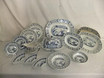 Buy C4 Pottery Furnivals - Old Chelsea - Blue Peacocks, Old & New Stamp - 2F5C • 19.99£