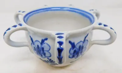 Buy Blue & White Delft Vase Or Bowl Floral Decoration 3-1/8  T X 5.5  Top Diameter • 40.21£
