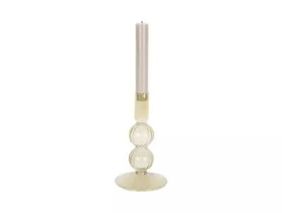 Buy Present Time Swirl Bubbles Glass Candle Holder - Moss Green • 13.99£