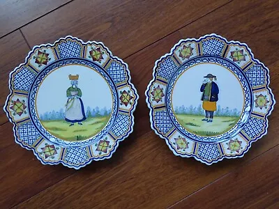 Buy VINTAGE AMAZING TWO PLATES FRENCH FAIENCE HENRIOT QUIMPER Circa 1920s' • 157.87£