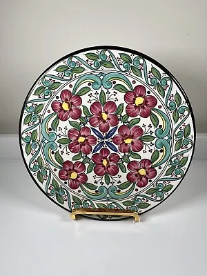 Buy Handmade Spanish Decorative Ceramic Red Floral  Design 7.5 In Plate By Ceraplat • 8.99£