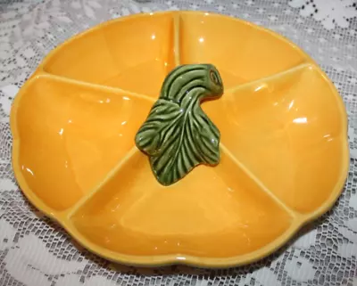 Buy OLFAIRE Portugal Orange Divided Dish Green Stem & Leaves 11  ~ XLNT • 18.50£