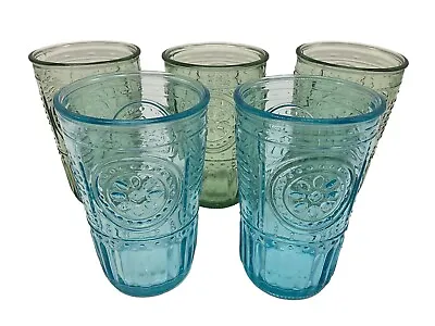 Buy Bormioli Rocco Italy Blue And Green Glasses, Set Of 5 Vintage Glassware  MCM • 26.60£