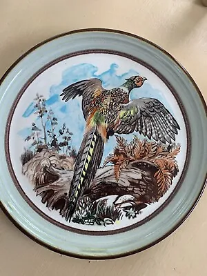 Buy Vintage Purbeck Pottery Pheasant PLate 21 Cm Stoneware Bird Plate • 9.99£