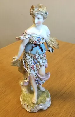 Buy Antique Dresden Porcelain Female Figurine With Wheat Sheaf • 0.99£