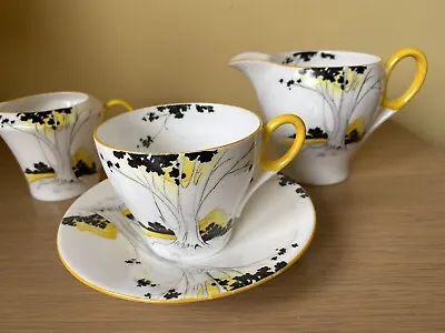 Buy Vintage Shelly  Woodland Bone China Cup, Saucer, & 2 Jugs • 56£