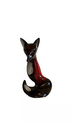 Buy Vintage Red Flambe Glazed Pottery Fox • 125£