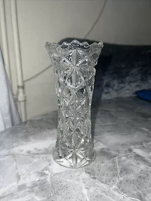 Buy Vintage Small Lead Cut Glass Vase 6.5inch High • 9.99£