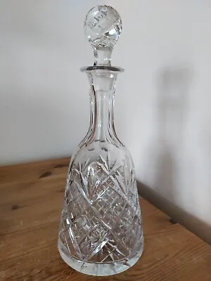 Buy Vintage Crystal Decanter Cut Glass Bell Shape And Matching Stopper • 0.99£
