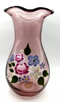 Buy Fenton Amethyst Glass Vase  For Telaflora 8  Tall  • 28.90£