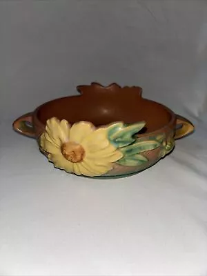 Buy Roseville Peony 1942 Vintage Art Deco Pottery Pink Handled Ceramic Bowl 428-6 • 56.83£