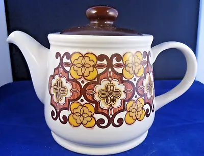 Buy Vintage Sadler England Retro Style Teapot.Stylized Brown Yellow Floral.2 Pint • 11.95£