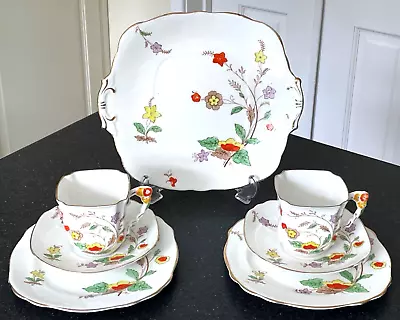 Buy Royal Stafford FLORA, Guaranteed English Bone China, Art Deco ‘Tea Set For Two’ • 40£
