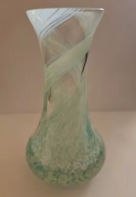 Buy Caithness Spiral Bud Vase In Mint & White 12cm Tall X 7cm Across Base • 12.99£