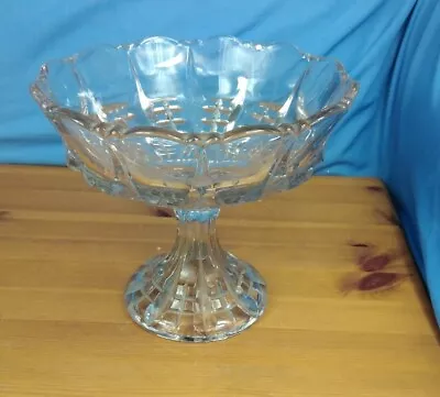 Buy Beautiful Large Vintage Glass Pedestal Fruit Bowl (KB2) • 24.99£