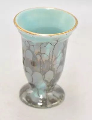 Buy Vintage 1950's Dutch Holland Turquoise Aquamarine Pedestal Vase • 14.95£