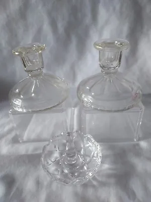Buy Clear/smoked  Glass Candlestick Holder's And Ring Trinket Holder • 0.99£
