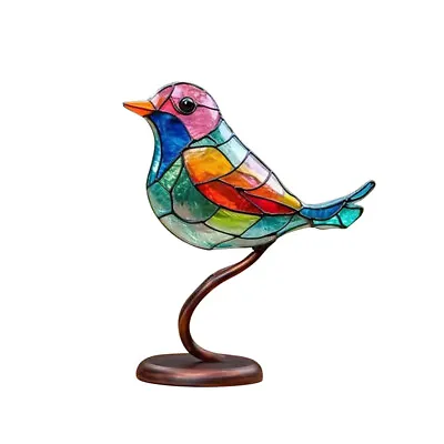 Buy Similar Stained Glass Birds On Branch Desktop Ornaments Double Sided Flat HOT • 8.75£