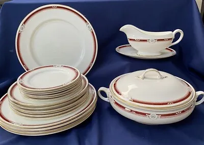 Buy Aynsley South Pacific Dinnerware Maroon Red Band Plates, Tureens Etc Choice Of • 5£