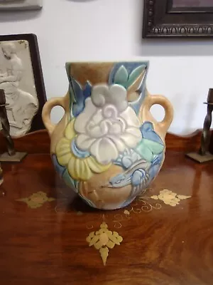 Buy Very Rare Antique Art Deco Beswick 2 Handled Vase Beautiful Flowers & Bird  • 49.99£