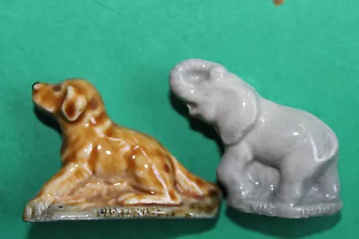 Buy Vintage Wade Whimsie Elephant And Setter Dog - Very Minor Abrasion On Bases A/f • 3.99£