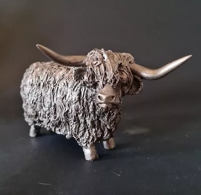 Buy Frith Sculpture Highland Cow Bull Standing Bronze Veronica Ballan 100mm High • 19.99£
