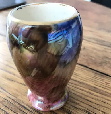 Buy Small Bud Vase Lustre Ware Jewel Colours Oldcourt Ware Hand Painted 8cm Gold Rim • 15£