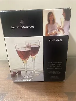Buy ROYAL DOULTON ELEGANCE - Set Of 4 Red Wine Glasses Goblets NEW IN BOX • 28.34£
