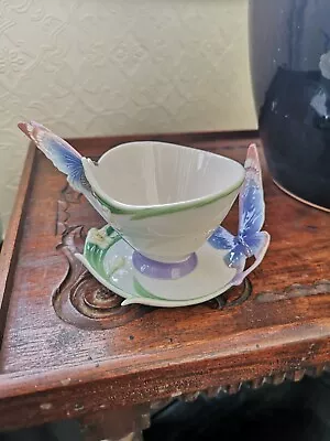 Buy Franz Blue Butterfly Cup And Saucer FZ00056 • 40£