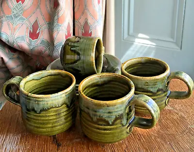 Buy Youghal 1960s Studio Pottery Coffee 4 X Cups & Saucers/collectable/Irish/crafted • 15.99£