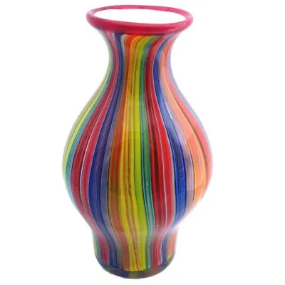 Buy Large Vintage Multicolor Murano Glass Vase - Italy - Late 20th Century • 240.28£