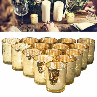 Buy 24x Mercury Vintage Glass Tea Light Candle Holders Votive Wedding Home Decor NEW • 20.99£