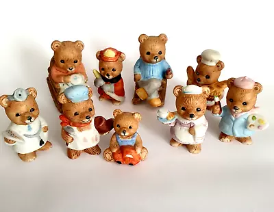 Buy HOMCO VTG Bears Figurines Great Condition SPORTS OUTDOORS FLOWERS MORE Lot Of 9 • 8.63£