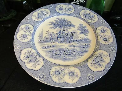Buy Six (6) Vintage Adams Blue Lawnton Blue & White 10  Dinner Plates - Good Preown • 15£