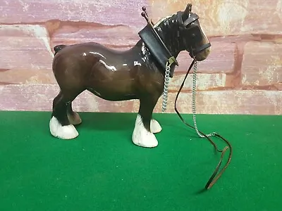 Buy BESWICK SHIRE HORSE With TACK. GLOSS BROWN. LOVELY HORSE • 29.95£