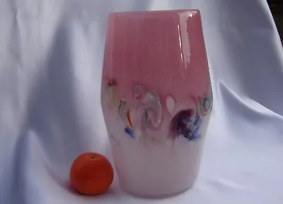 Buy Vintage Vasart Strathearn Art Glass Vase Madein Crieff Scotland Pink • 68£