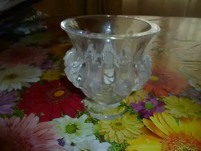 Buy Vintage Lalique France Dampierre 12230 French Art Glass Bird Vase 5in  • 189.45£