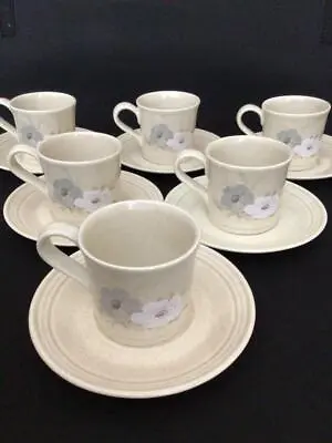 Buy Vintage Royal Doulton Lambethware Avon 6 X Coffee Cans / Cups & Saucers • 7.50£