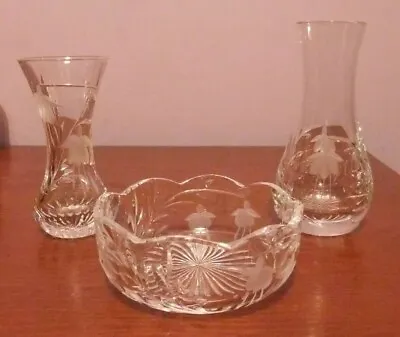 Buy STUART Crystal 'Cascade', 2 X Vases, 1 Bowl. • 38£