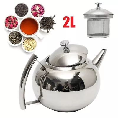 Buy New 2.0L Teapot Stainless Steel Tea Water Kettle Coffee Pot Induction Stove Top • 9.99£